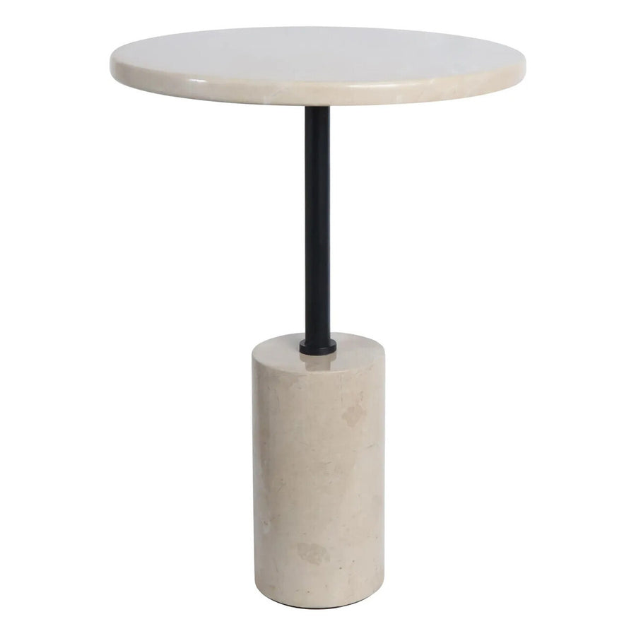 Merida Cream Marble Round Side Table