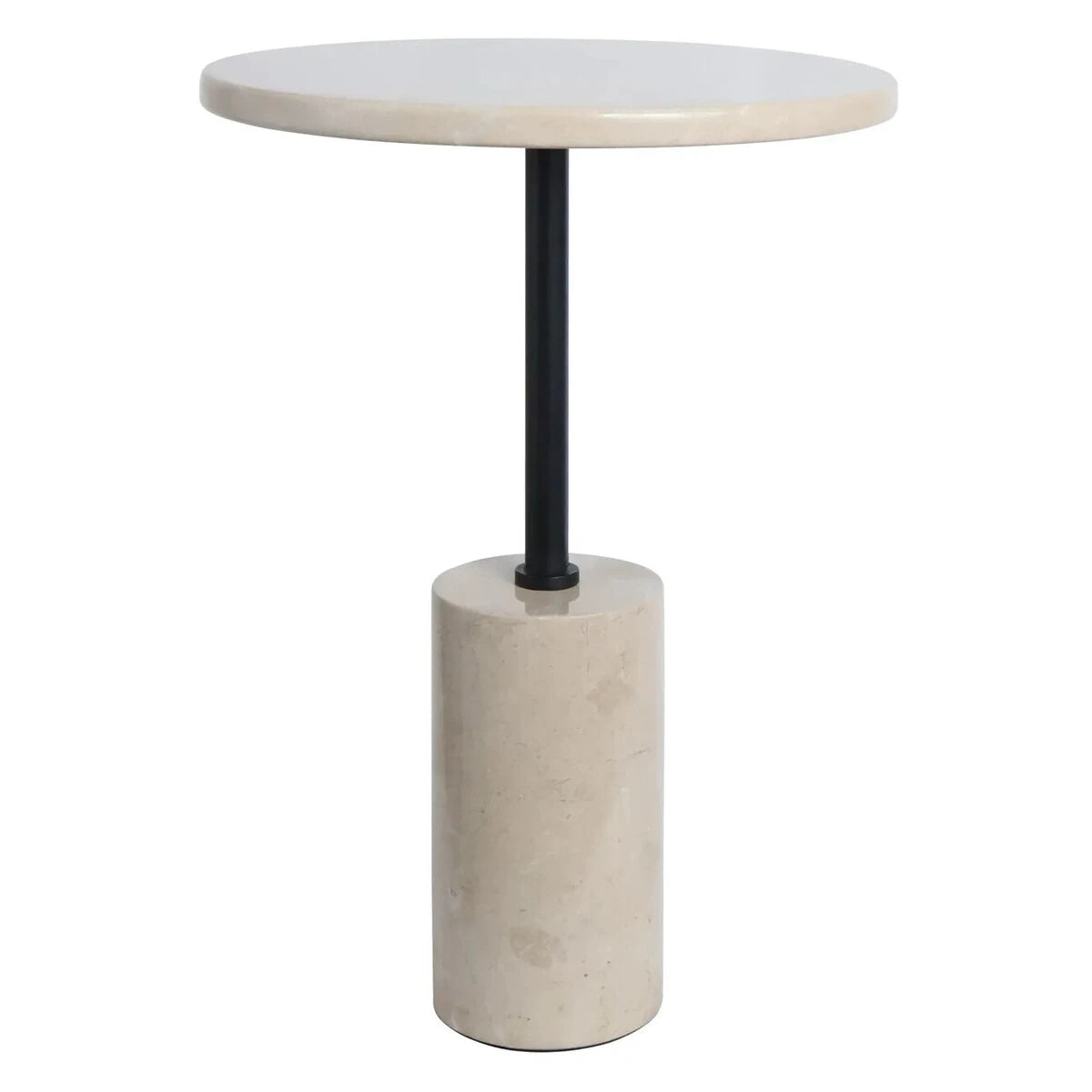 Merida Cream Marble Round Side Table – image 1