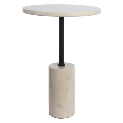 Merida Cream Marble Round Side Table – image 1