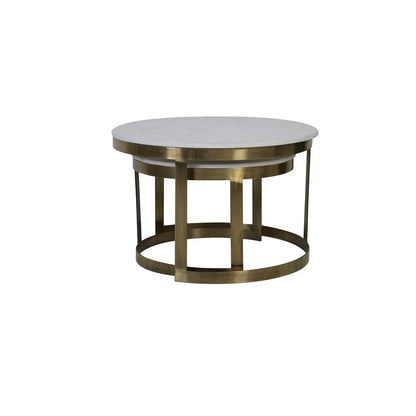 Perlato Set of 2 Round Coffee Tables - Antique Bronze