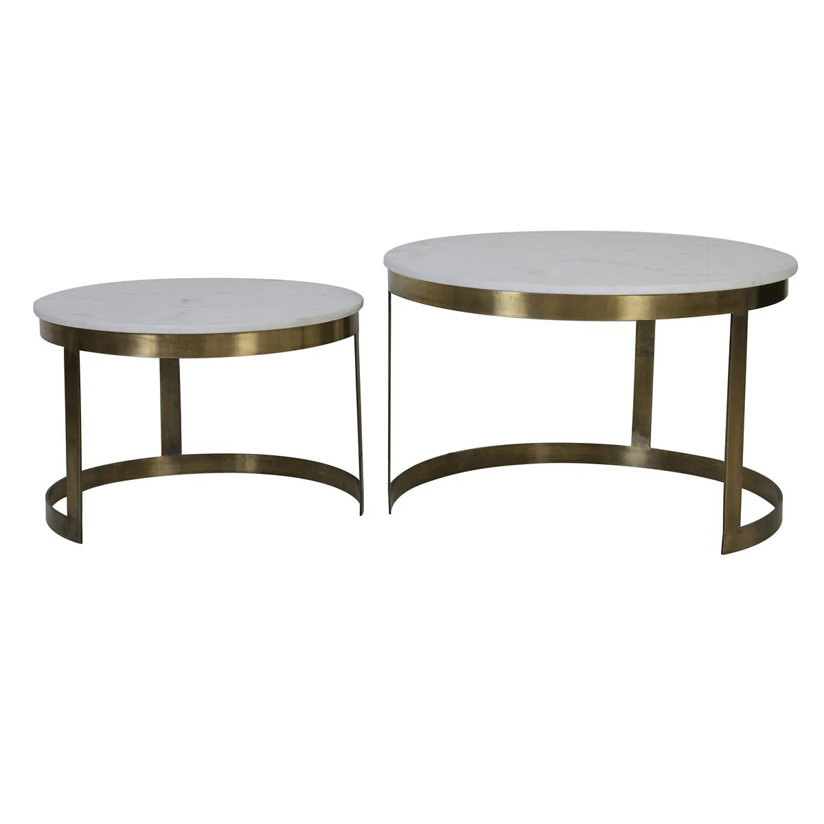 Perlato Set of 2 Round Coffee Tables - Antique Bronze