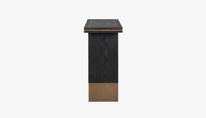Hunter Console Table in Black Rustic Oak & Brushed Gold