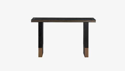 Hunter Console Table in Black Rustic Oak & Brushed Gold