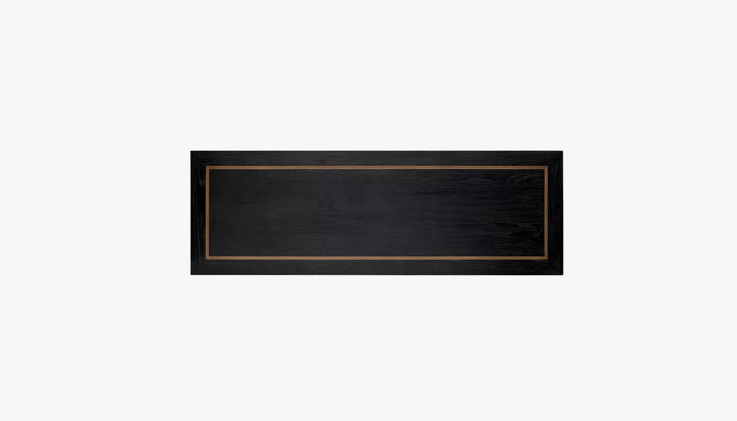 Hunter Console Table in Black Rustic Oak & Brushed Gold