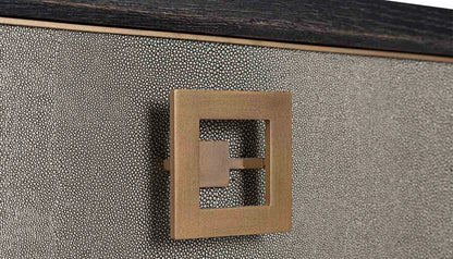 Bloomville Console Table in Shagreen Effect & Black Oak Finish