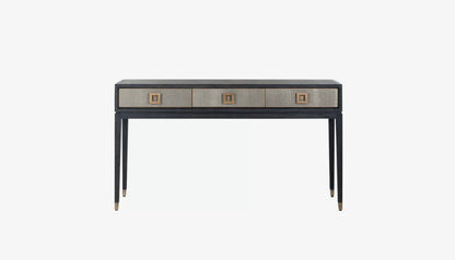 Bloomville Console Table in Shagreen Effect & Black Oak Finish