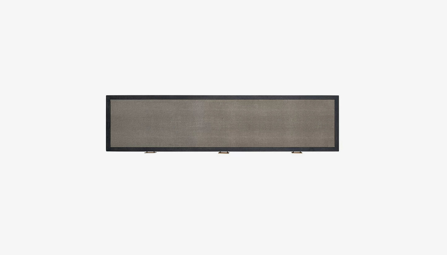 Bloomville Console Table in Shagreen Effect & Black Oak Finish