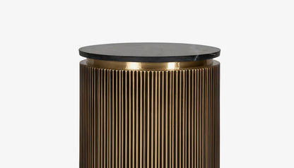 IronvilleSide Table in Black Marble Top & Gold Finish