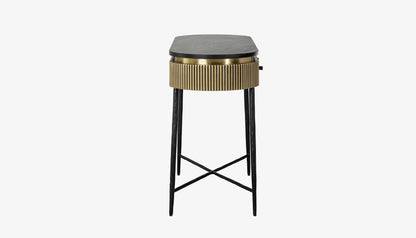 Ironville Medium Console Table in Black Marble Top & Gold Finish