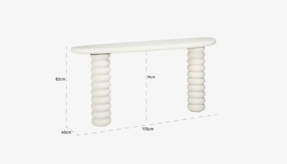 Bloomstone Curved Console Table in Light Eco Plaster Finish