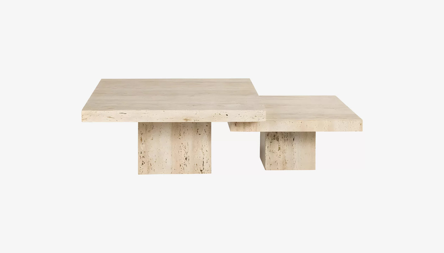 La Cantera Set of 2 Coffee Tables in Travertine