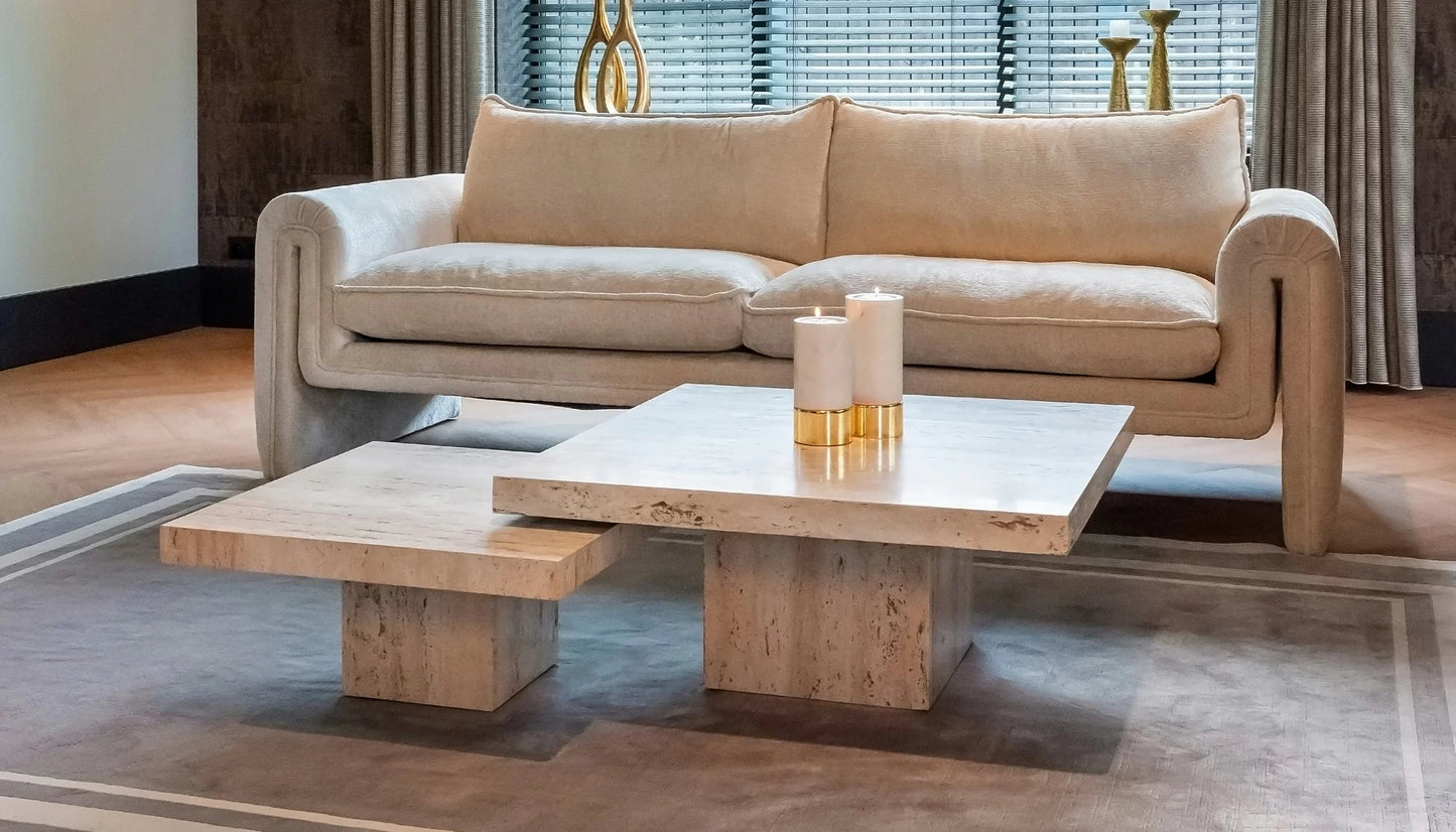 La Cantera Set of 2 Coffee Tables in Travertine