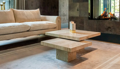 La Cantera Set of 2 Coffee Tables in Travertine