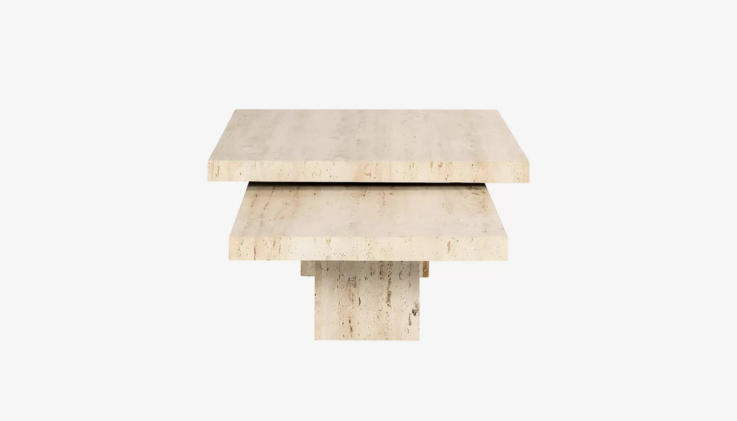 La Cantera Set of 2 Coffee Tables in Travertine