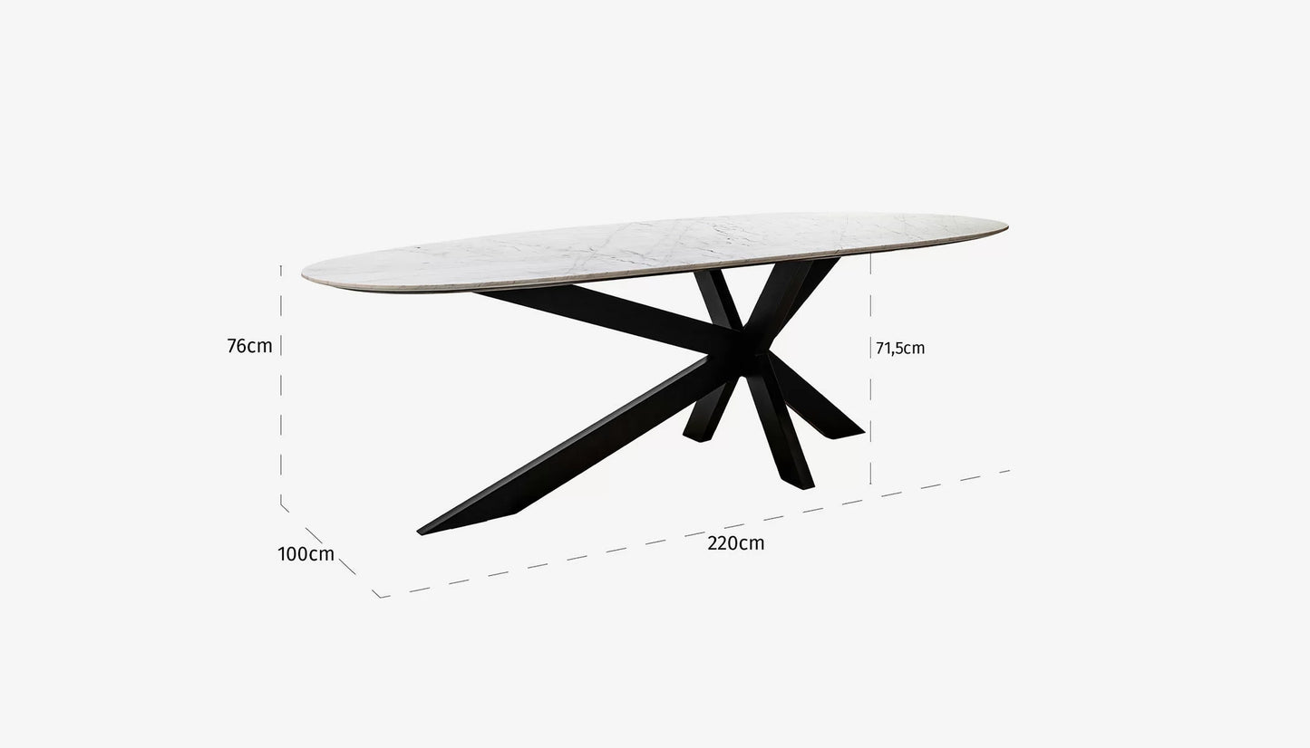 Trocadero 4-6 Seat Oval Dining Table