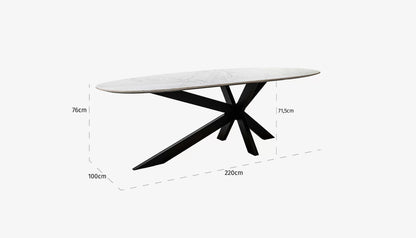 Trocadero 4-6 Seat Oval Dining Table