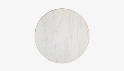 Mayfield Round Coffee Table in Morchana Marble Top & Dark Mango Base