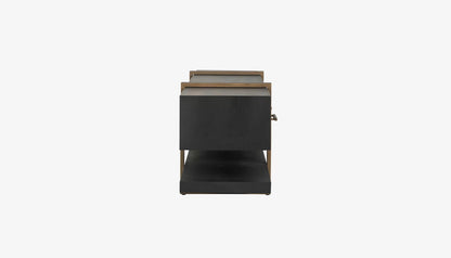 Cambon Wide Tv Unit in Dark Coffee Oak & Brushed Gold Finish