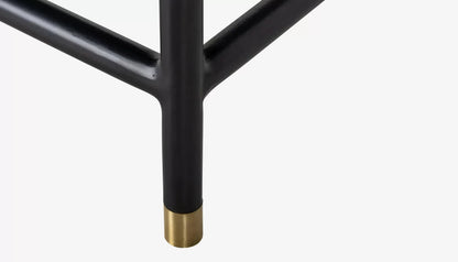 Novas Bedside Table in Bone Front & Dark Mango Wood