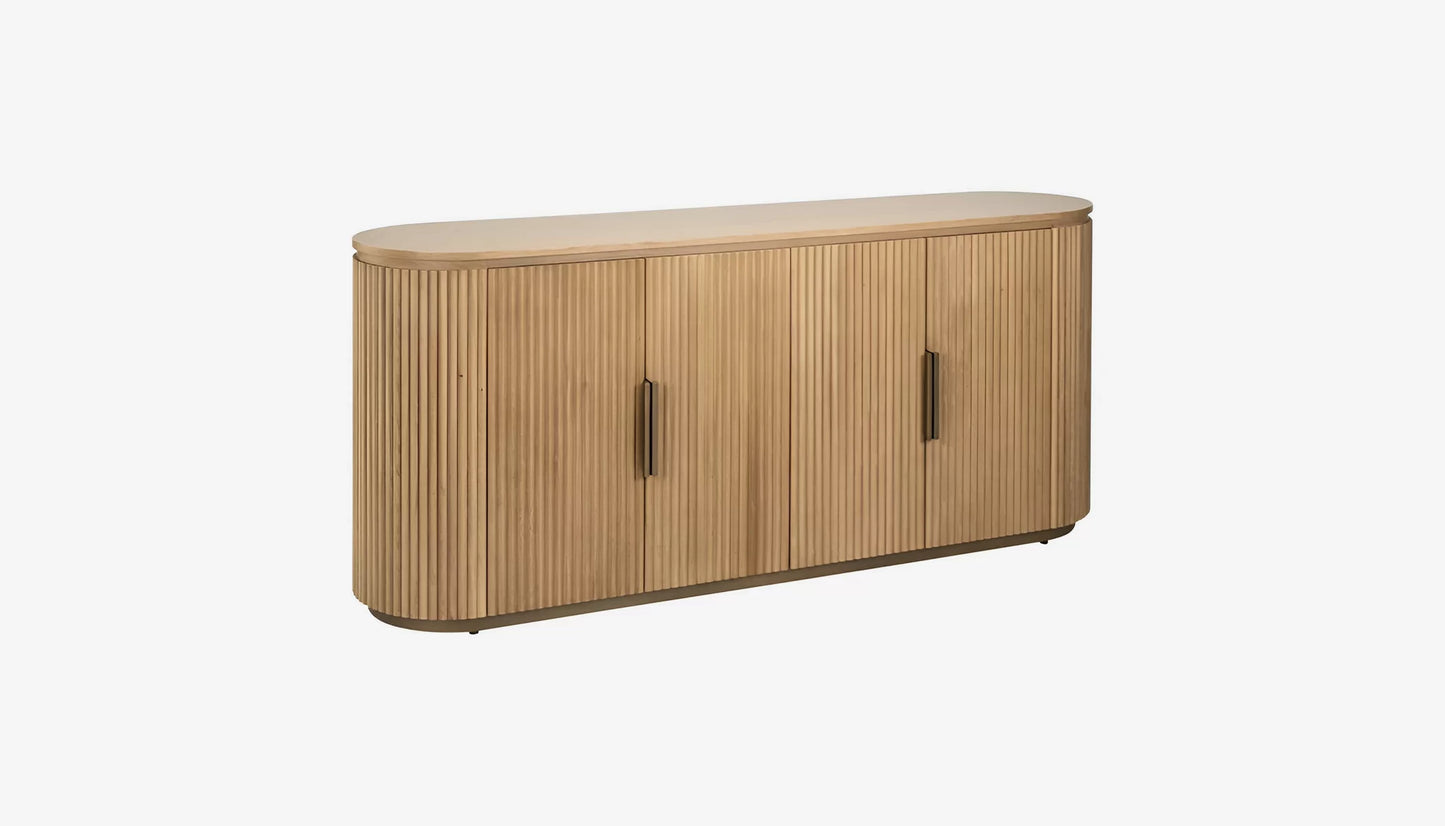 Belfort Large Sideboard in Natural Oak & Brass Finish