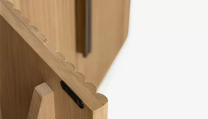 Belfort Large Sideboard in Natural Oak & Brass Finish