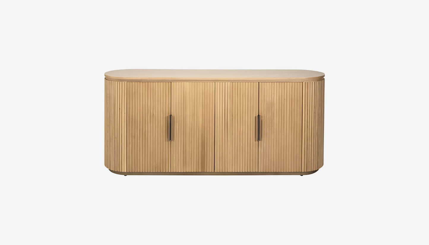 Belfort Large Sideboard in Natural Oak & Brass Finish