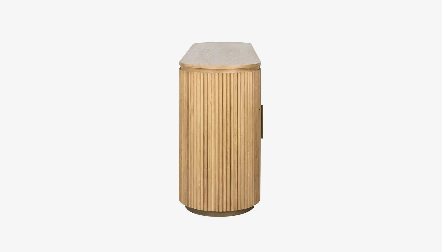 Belfort Large Sideboard in Natural Oak & Brass Finish