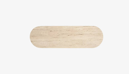Hampton Console Table in Travertine Top & Black Base