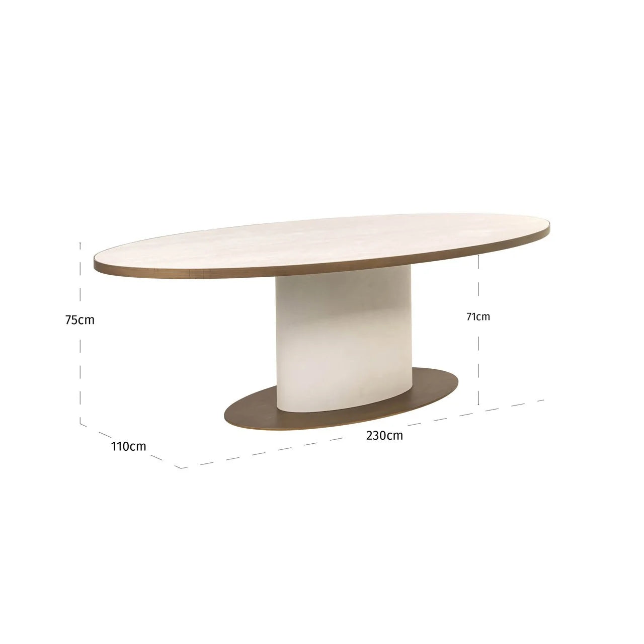 Tavlia Oval Dining Table 230cm - White