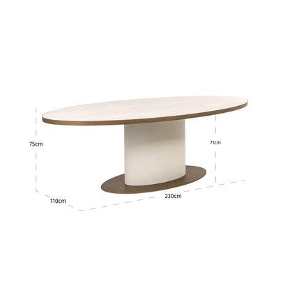 Tavlia Oval Dining Table 230cm - White