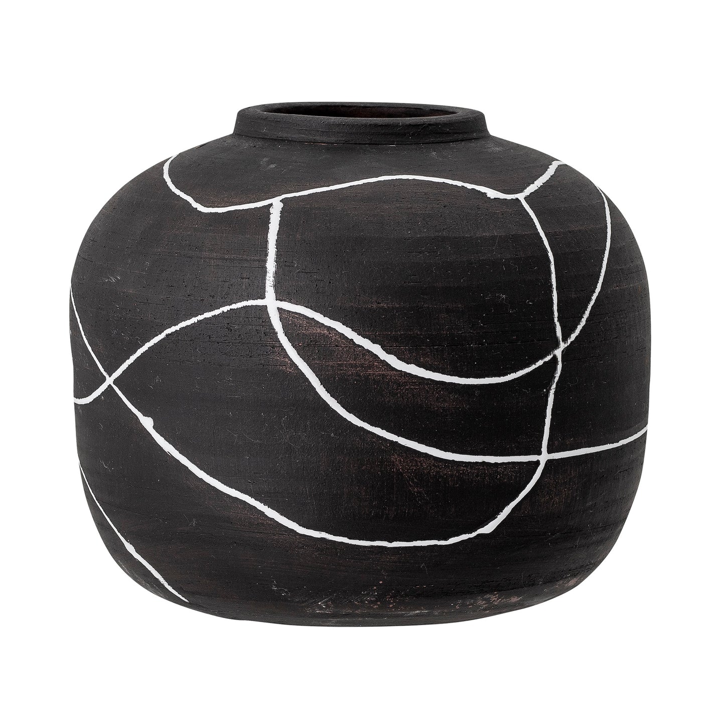 Niza Deco Vase, Black, Terracotta
