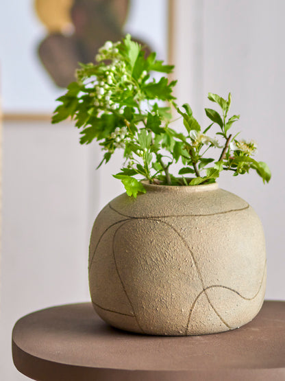 Niza Deco Vase, Nature, Terracotta