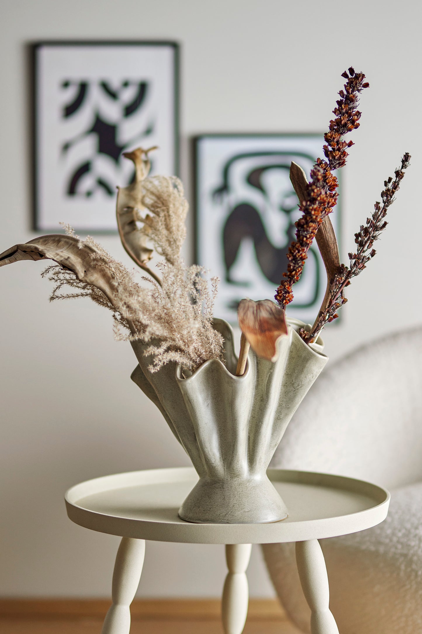 Plier Vase, Nature, Stoneware