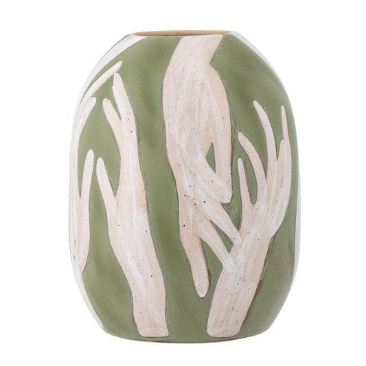 Adalena Deco Vase, Green, Stoneware
