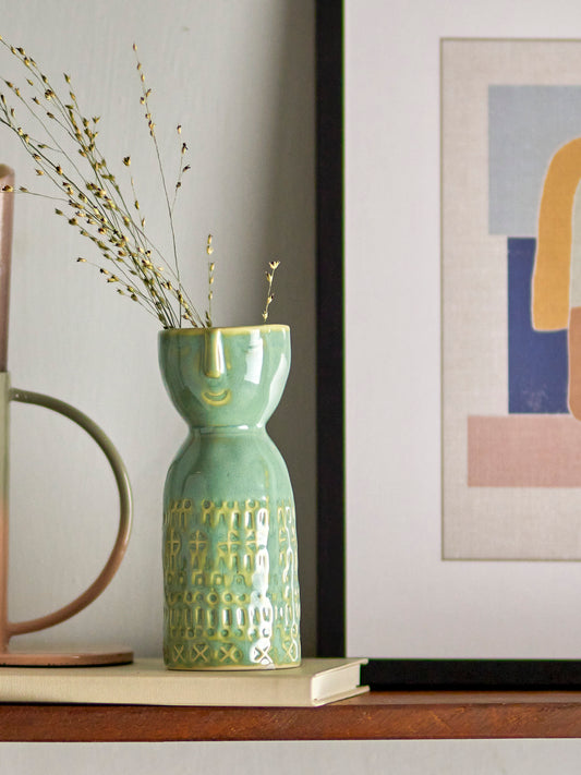 Embla Vase, Green, Stoneware