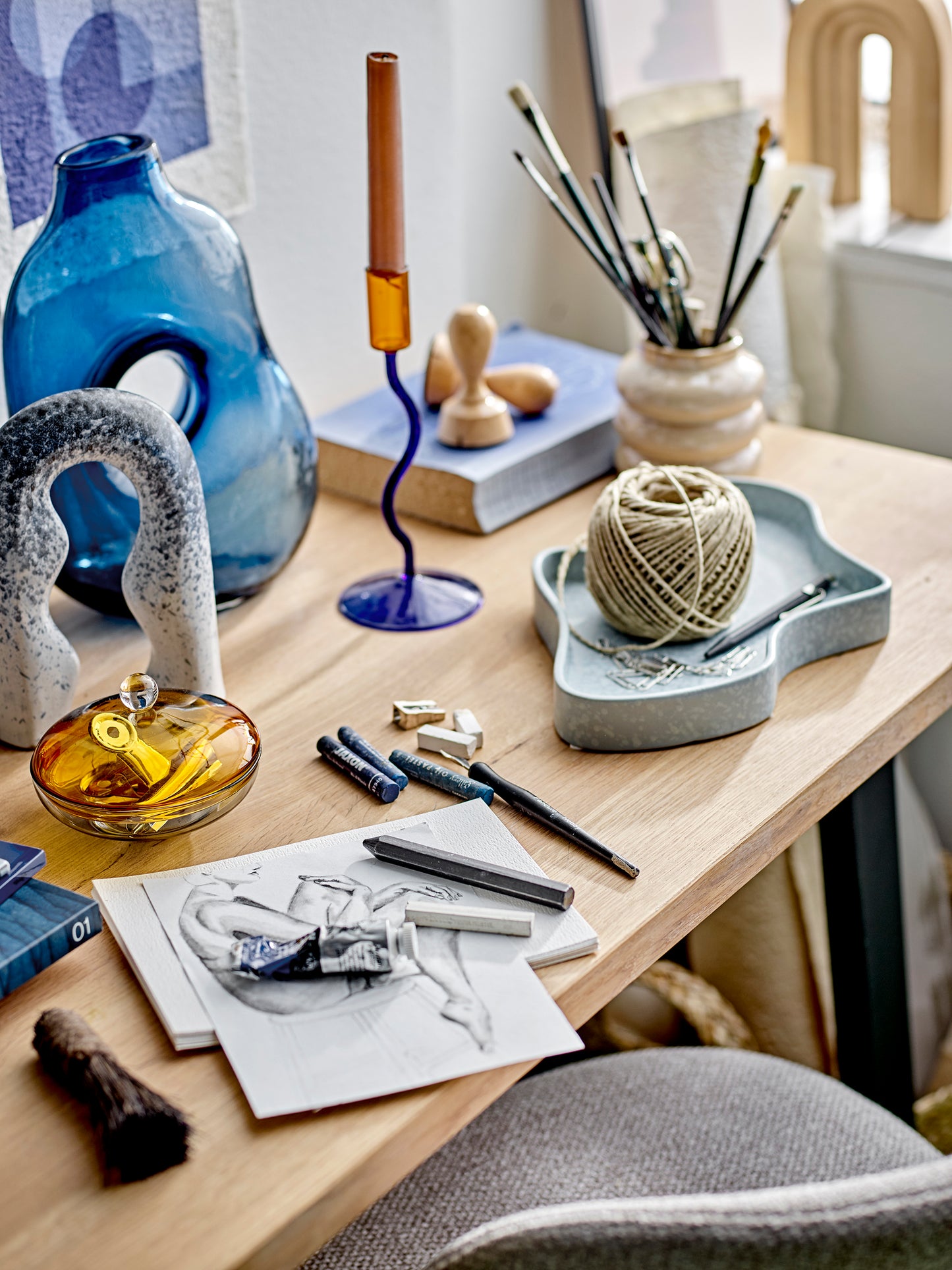Harri Vase, Blue, Glass