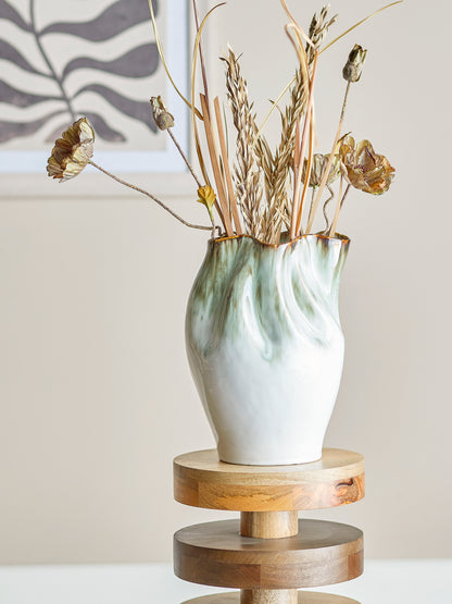 Nisha Vase, Green, Stoneware