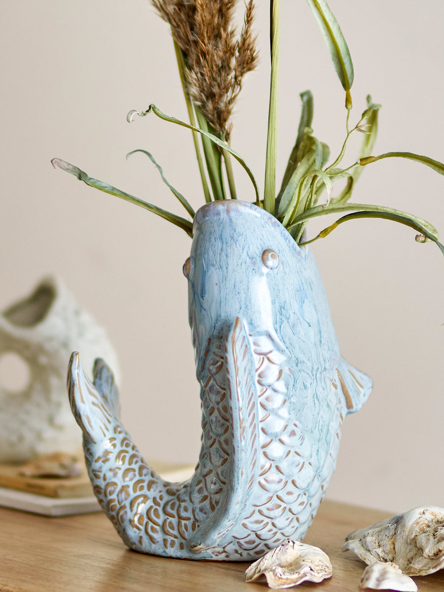 Hiro Vase, Blue, Stoneware