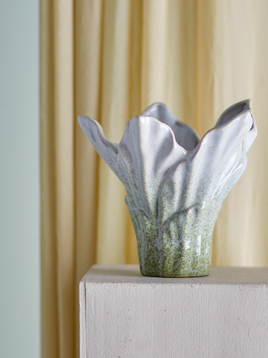 Erato Vase, Green, Stoneware