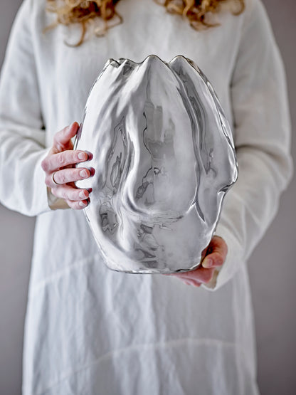 Bobby Vase, Silver, Stoneware