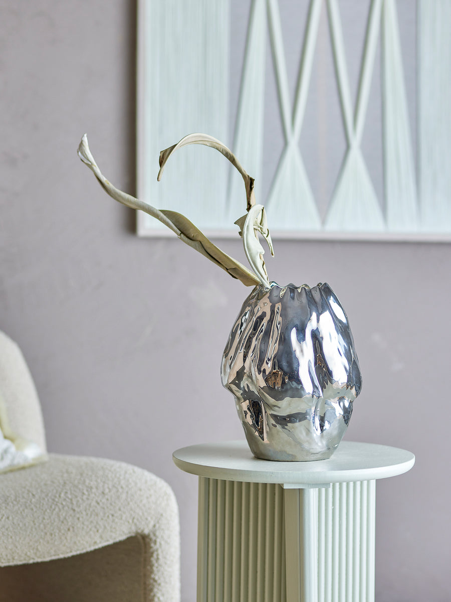 Bobby Vase, Silver, Stoneware