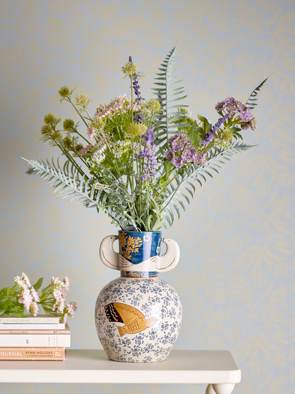 Hezha Vase, Blue, Stoneware