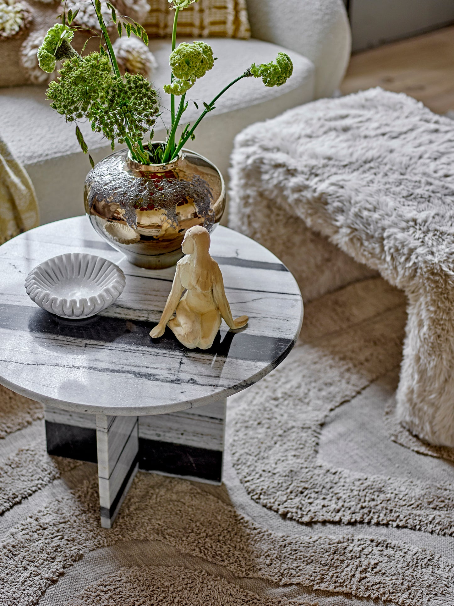 Rosito Coffee Table, White, Marble