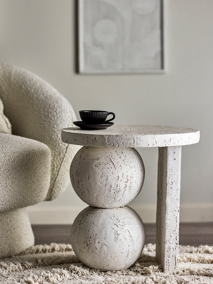 Tally Side Table, White, Resin