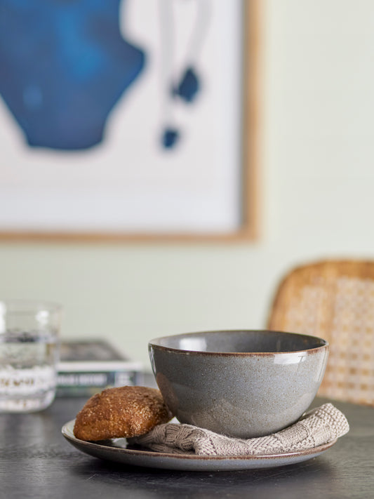 Sandrine Breakfast Set, Grey, Stoneware
