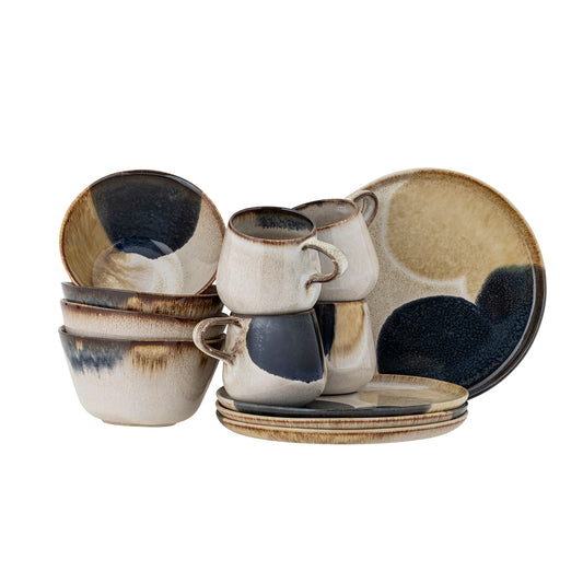 Jules Breakfast Set, Blue, Stoneware