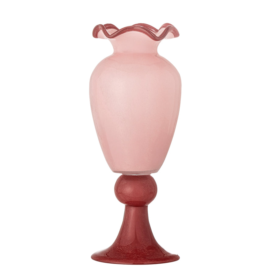 Frills Vase, Rose, Glass