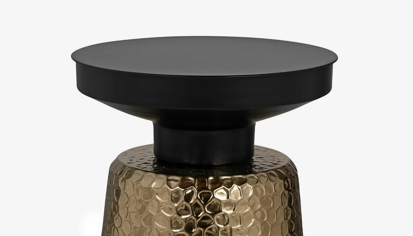 Freddie Side Table in Gold & Black Finish