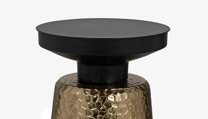 Freddie Side Table in Gold & Black Finish