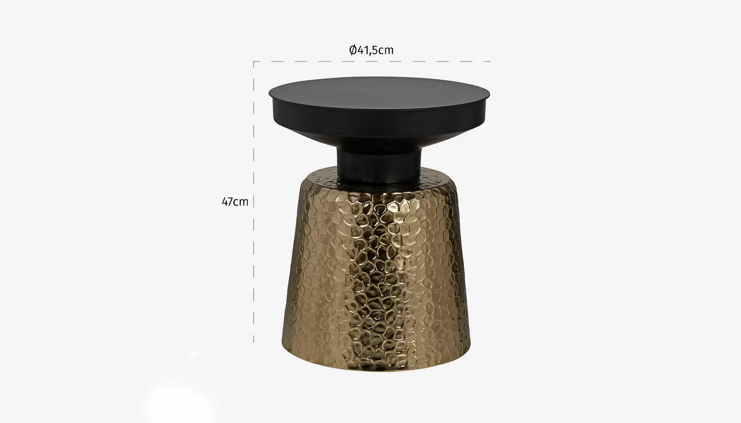 Freddie Side Table in Gold & Black Finish